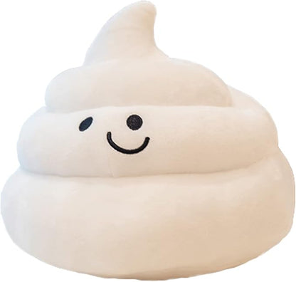 Lovely Plush Simulation Poop, Spoof Gifts, 3D Funny Decoration Pillow (10in, White)