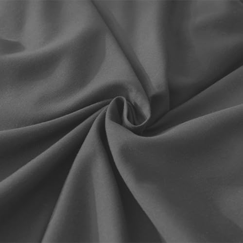 Andency Dark Gray Comforter Set Full, 3 Pieces Full Bed Solid Bedding Comforters & Sets, (1 Ruffle Comforter and 2 Pillowcases) All Season Lightweight Fluffy Soft Microfiber Bedding Set(79x90Inch)