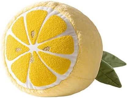 Phantoscope Fruit Shaped Pillows Series Lemon Shaped Throw Pillow, Fun Home Decor of Fruit Themed Shaped Cushions, Decorative Shaped Pillow for Couch Bed and Chair, Yellow, 10 x11.5 inches