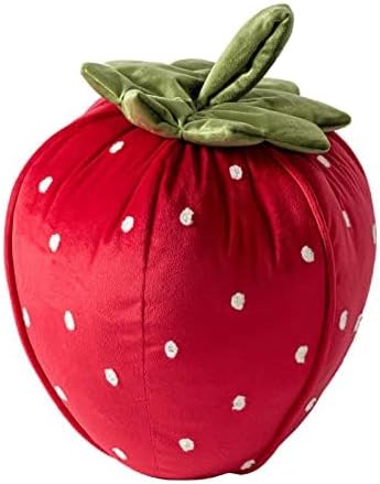 Phantoscope Fruit Shaped Pillows Series Strawberry Shaped Throw Pillow, Fun Home Decor of Fruit Themed Shaped Cushions, Decorative Shaped Pillow for Couch Bed and Chair, Red, 10 x11 inches