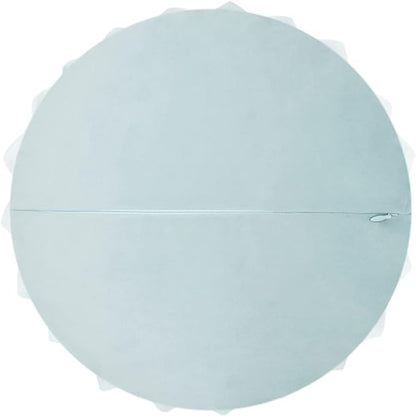 JWH 3D Flower Throw Pillow Cover Decorative Round Cushion Cover Handmade Pillowcase Soft Velvet Pillow Case Bed Couch Living Room 12 Inch Light Blue