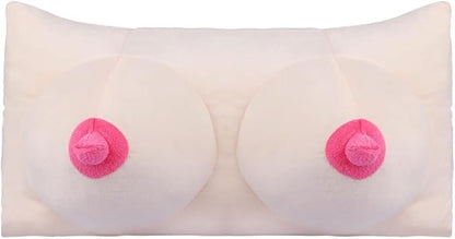 3D Boobs Breast Throw Pillow Soft Stuffed Plush Memory Foam Sofa Couch Car Seat Cushion Decorative Bed Backrest Funny Sleep Body Cuddle Pillow Husband Boyfriend Hilarious Gag Gift Home Bedroom Decor