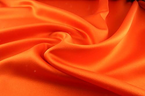 100% Pure Silk Satin Sheet Set 4pcs, Silk Fitted Sheet 15" Deep Pocket Mattress fit,Silk Flat Sheet&Silk Pillowcases Set Soft Silk Sheets|Wrinkle Free Fade Resistant Orange,King