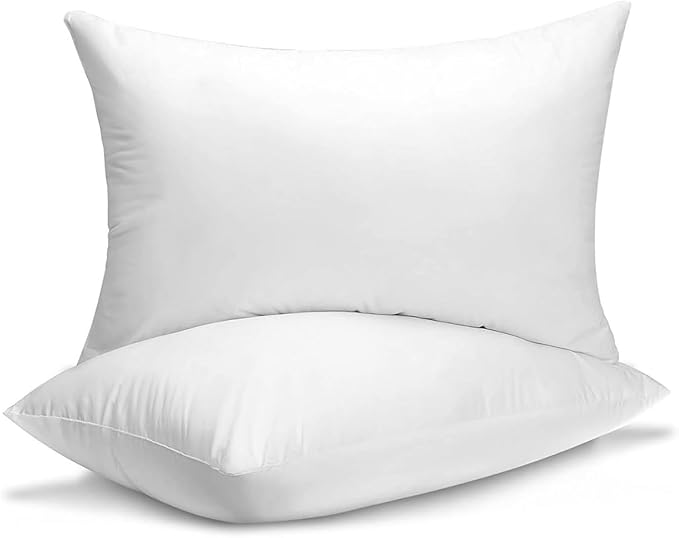 King Size Bed Pillows - Set of 2, Medium Density, Soft and Supportive for Back, Side, and Stomach Sleepers((King -White), Pack of 2)