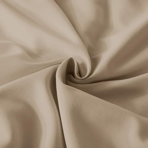 Andency Taupe Ruffle Comforter Twin XL(68x92Inch), 2 Pieces(1 Ruffled Comforter and 1 Pillowcase) Solid Farmhouse Shabby Chic Bed, Vintage Rustic Soft Microfiber Bedding Set