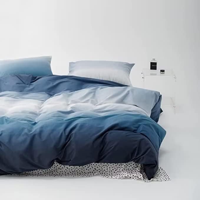 Houseri White and Blue Comforter Set Twin Gradient Blue Comforter Bedding Sets Twin Size, 3-blue Gradient, Twin(68''*90''-Comforter)