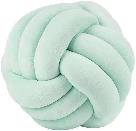 Knot Ball Pillows,Soft Round Knotted Pillow,Handmade Plush Throw Pillows Home Decoration Cushion Pillow for Sofa Bed Couch Floor(8.7 Inch,Mint)