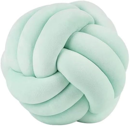 Knot Ball Pillows,Soft Round Knotted Pillow,Handmade Plush Throw Pillows Home Decoration Cushion Pillow for Sofa Bed Couch Floor(8.7 Inch,Mint)