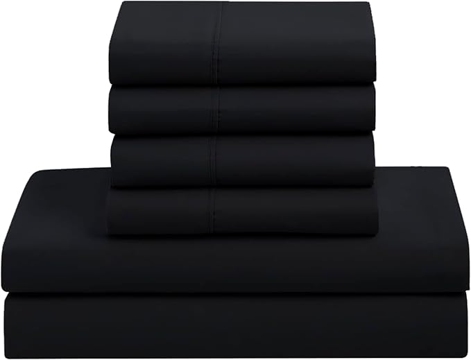7 Piece Comforter Set Bag Solid Color All Season Soft Down Alternative Blanket & Luxurious Microfiber Bed Sheets, Full, Buffalo Plaid Burgundy/Black/Black Sheet