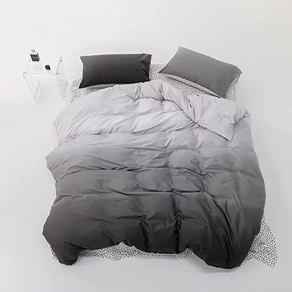 Houseri Queen Size Comforter Set, Gradient Gray and White Bedding Comforter Sets Queen for Women Men Teens Aesthetic Light and Dark Grey Soft Comfy Lightweight Bed Comforter Queen Quilt Blankets