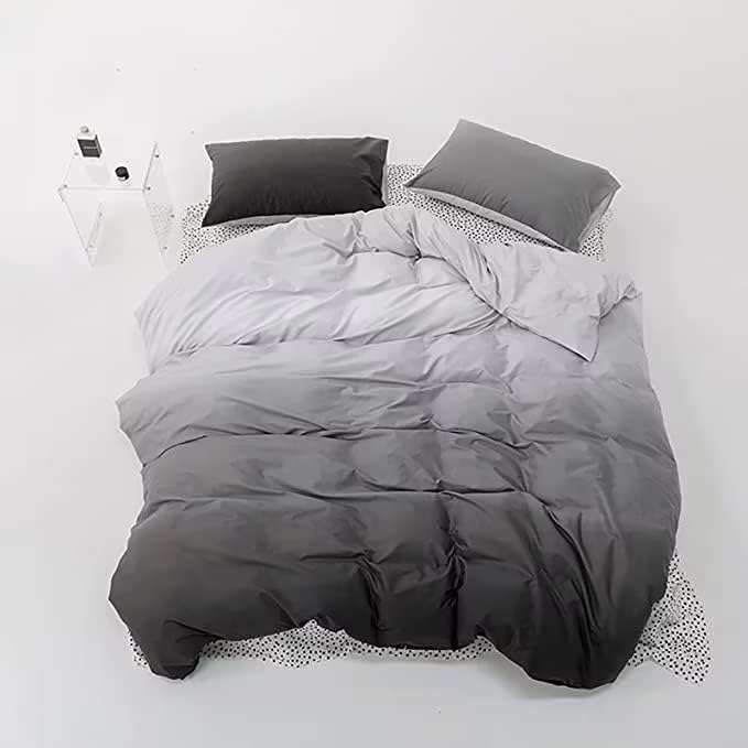 Houseri Comforter Set, King Size, Grey Gradient, 3 Pcs Including Comforter and Pillow Shams