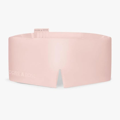 Dore & Rose Deep Sleep Mask Light Blocking, 23 Momme Mulberry Silk Eye Mask, Ultra Soft, Adjustable - Travel Sleeping Mask for Men & Women - Pink