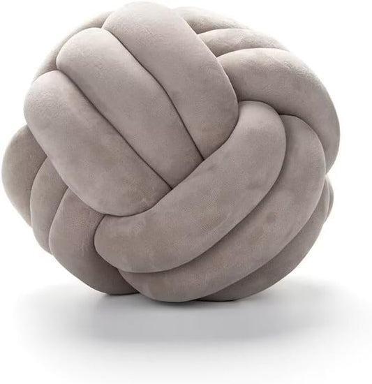 Knot Ball Pillows,Soft Round Knotted Pillow,Handmade Plush Throw Pillows Home Decoration Cushion Pillow for Sofa Bed Couch Floor(8.7 Inch,Grey)