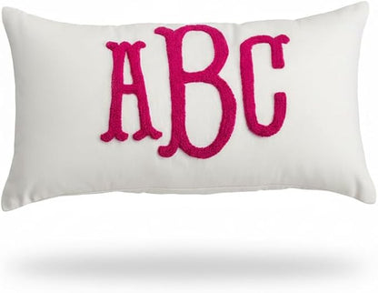 mia'spillow lab Wedding Monogram Punch Needle Embroidery Pillow, Custom Letter Monogram Pillow, Personalized Couple Gift Idea, Lumbar Pillow, Couple Cushion