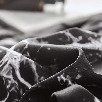 Cottonight Black Marble Comforter Set Queen Marble Bedding Set Black and White Abstract Modern Blanket Quilts Marble Texture Comforter Black Bedding Set for Men Women Adults Kids