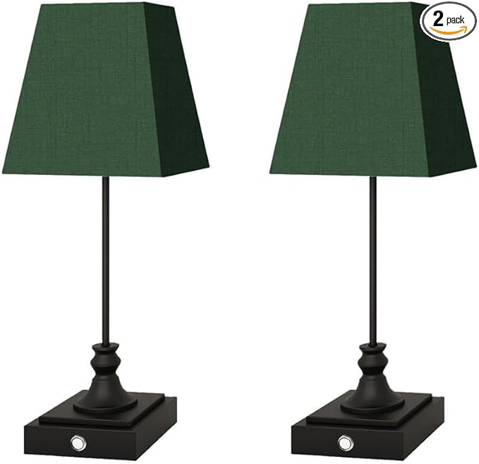 Rechargeable LED Table Lamps with Stepless Touch Control,Black Cordless Lamp for Living Room&Bedside&Patio&Shower,Small Desk Lamp(6000mAH Battery),2 Pack for Home Decor,Best Gifts for Family