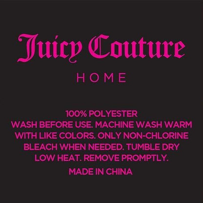 Juicy Couture Cabana Stripe Reversible Bedding Set - Queen/Full Size - Lavender/White Stripe Print – 6 Piece Set – Includes 1 90" x 90" Comforter, 3 Decorative Pillows, 2 Shams