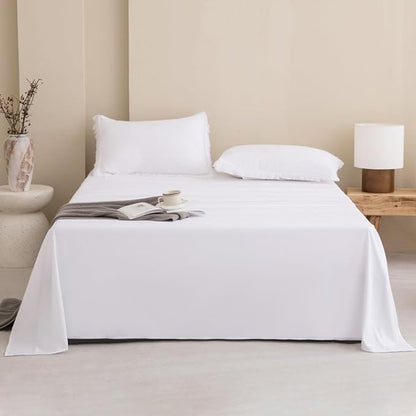 Andency Full Size Comforter Set White -7 Pieces Boho Tassel Bed in a Bag Soft Lightweight Bedding Sets, All Season Fringe Bed Set with Comforter, Sheets, Pillowcases & Shams