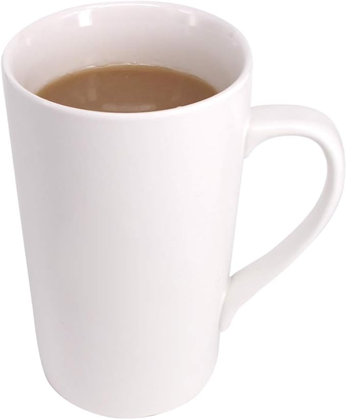 2 Pack 16 OZ Coffee Cup Simple Pure White Ceramic Cup Plain Large Tall White Ceramic Milk Tea Coffee Mug with Handle