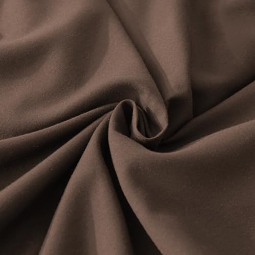Andency Brown Ruffle Comforter Twin XL(68x92Inch), 2 Pieces(1 Ruffled Comforter and 1 Pillowcase) Solid Farmhouse Shabby Chic Bed, Vintage Rustic Soft Microfiber Bedding Set