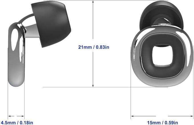 Ear Plugs – Stylish Hearing Protection for Concerts & Festivals,Live Events,Sports,DJs,Nightlife,Work.Study&Sleep Reusable Earplugs for Noise Reduction 28dB with 10 Ear Tips and 4 Mute Rings,Silver