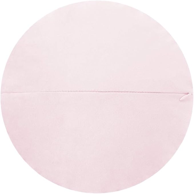 JWH Handmade 3D Flower Pillow Covers Aesthetic Decorative Round Throw Pillow Floral Accent Pillow Cases Velvet Pillowcase Cute Cushion for Bed Couch Bedroom Decor Sham 14 Inch Light Pink