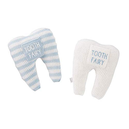 Mud Pie Stripe Blue Tooth Knitted Pillows, 6" x 5", 12050057B
