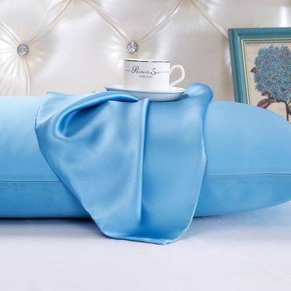 100% Pure Silk Satin Sheet 4pcs, Silk Fitted Sheet 15" Deep Pocket Mattress fit,Silk Flat Sheet&Silk Pillowcases Cool Soft Silk Sheets|Wrinkle Free Fade Resistant Olympic Queen White