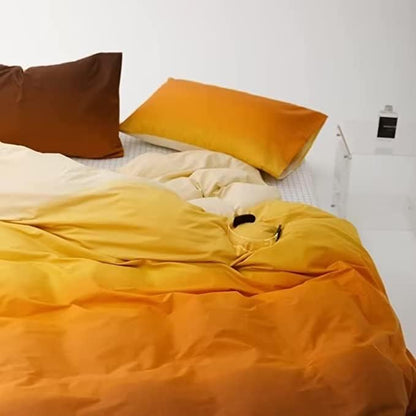 Houseri Gradient Yellow Comforter Set Full Cream Orange Bedding Sets Size Gold Multi Color for Teen Girls Boys Artistic Sunset Quilt Queen 2-orange Gradient