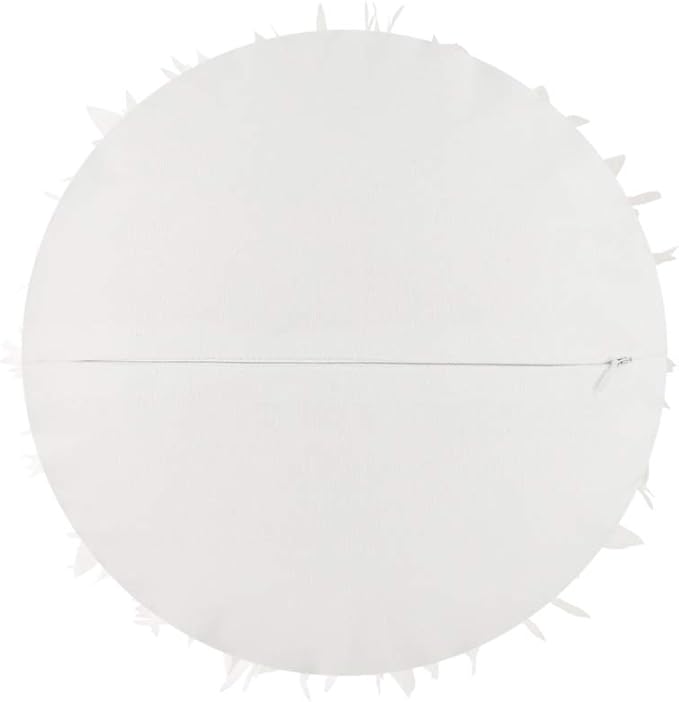 3D Flower Round Throw Pillows Cute Decorative Daisy Sunflower Accent Pillow Modern Farmhouse Elegant Cushion for Bed Couch Chair Car Bedroom Living Room Home Decor Gift 12 Inch White