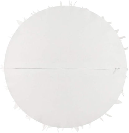 3D Flower Round Throw Pillows Cute Decorative Daisy Sunflower Accent Pillow Modern Farmhouse Elegant Cushion for Bed Couch Chair Car Bedroom Living Room Home Decor Gift 12 Inch White