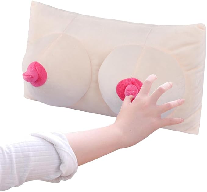 haozaikeji Boobs Breasts Pillow Cushion Funny Throw Pillow Novelty Relax Pillow Soft Memory Foam Sleep Pillow for Home Couples Bedrooms Decor