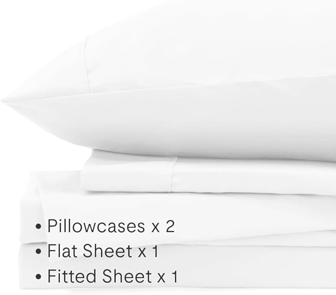 Jennifer Adams Eternal Sheet Set, 4-Piece Microfiber Sheets & Pillowcases - Ultra-Soft, Breathable and Wrinkle-Resistant (White, California King)