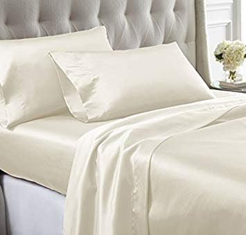 100% Pure Silk Satin Sheet Set 4pcs,Silk Fitted Sheet 15"Deep Pocket Mattress fit,Silk Flat Sheet&Silk Pillowcases Set Cool Soft Silk Sheets|Wrinkle Free Fade Resistant Full XL Hot Pink