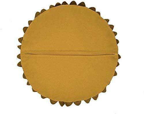 3D Flower Decorative Throw Pillows with Inserts Included Handmade Round Pillow Accent Cushions Home Couch Chair Decor Yellow 13 x 13 Inch