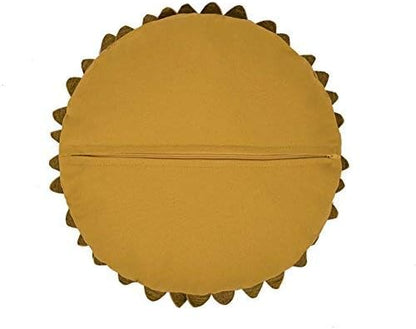 3D Flower Decorative Throw Pillows with Inserts Included Handmade Round Pillow Accent Cushions Home Couch Chair Decor Yellow 13 x 13 Inch