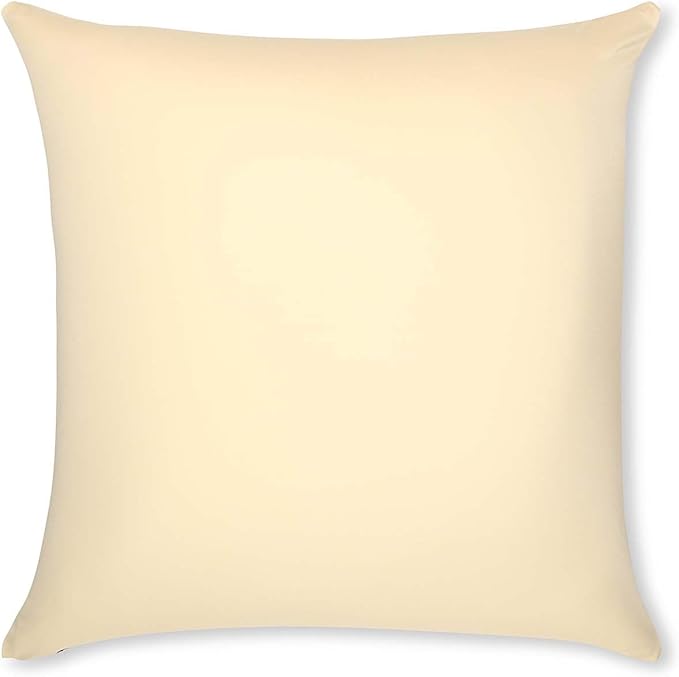 PILLOWY 20"x20" Throw Pillow - Off white- Creme: 1Pcs Luxurious Premium Microbead Pillow With 85/15 Nylon/Spandex Fabric. Forever Fluffy, Outstanding Beauty & Support. Silky, Soft & Beyond Comfortable
