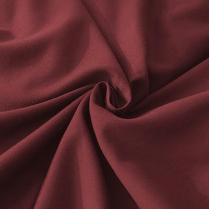 Andency Burgundy Comforter Set Queen Size, 3 Pieces Shabby Chic Ruffle Bedding Comforter Sets for Queen Bed, Lightweight Fluffy Soft Microfiber Farmhouse Comforter Set