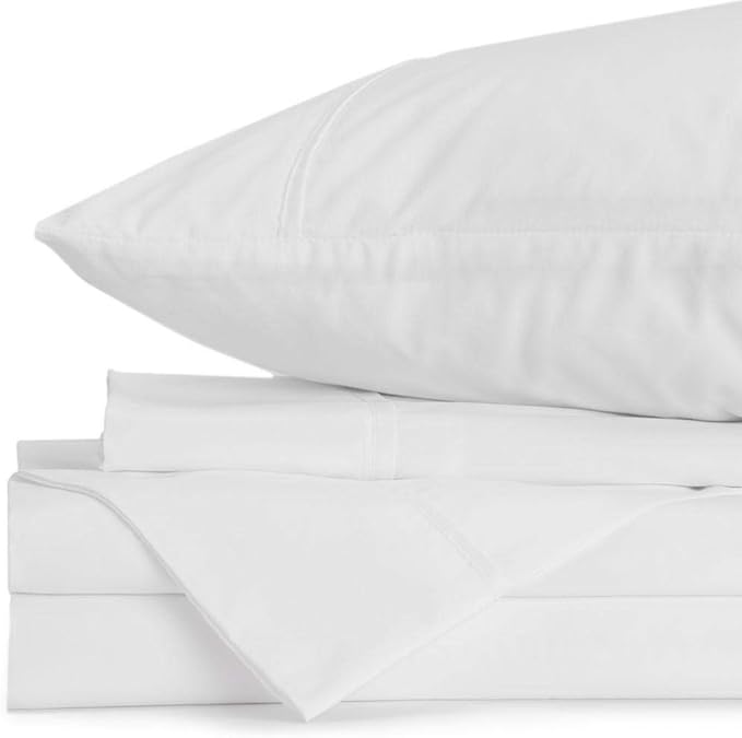 Jennifer Adams Eternal Sheet Set, 3-Piece Microfiber Sheets & Pillowcases - Ultra-Soft, Breathable and Wrinkle-Resistant (White, Twin)