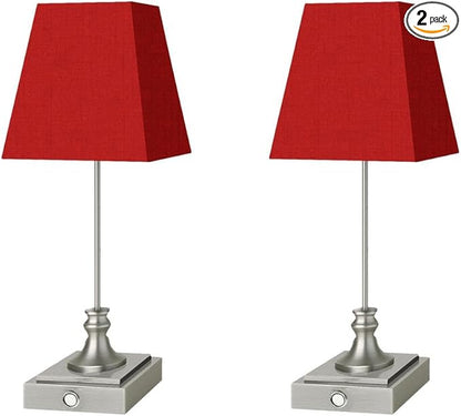 Rechargeable LED Table Lamps with Stepless Touch Control,Sliver Cordless Lamp for Living Room&Bedside&Patio&Shower,Small Desk Lamp(6000mAH Battery),2 Pack for Home Decor,Best Gifts for Family