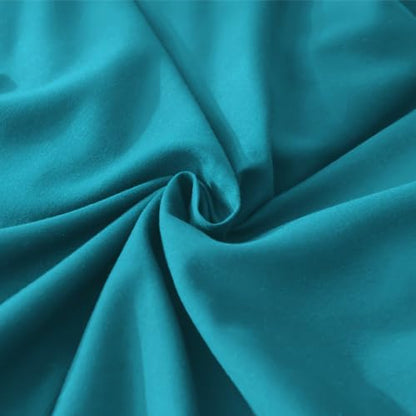 Andency Oversized King Ruffle Comforter Set 120x120, 3 Pieces Turquoise Lightweight Fluffy Super King Bedding Set, Shabby Chic Famhouse All Season Bed Set for Girls Women