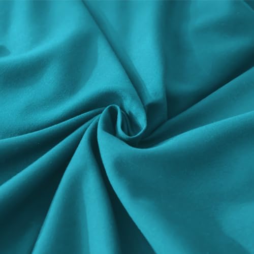 Andency Oversized King Comforter Set 128x120, 3 Pieces Turquoise Ruffle Shabby Chic Famhouse Bedding Set for Women, Lightweight Fluffy Super King Plus Bed Set for Girls