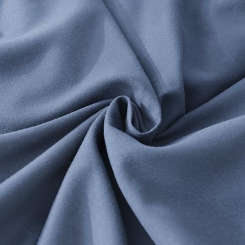Andency Ocean Blue Comforters Queen Size, 3 Pieces Solid Shabby Chic Farmhouse Bedding Comforters & Sets, Lightweight Fluffy All Season Soft Down Alternative Bed Set for Women Men