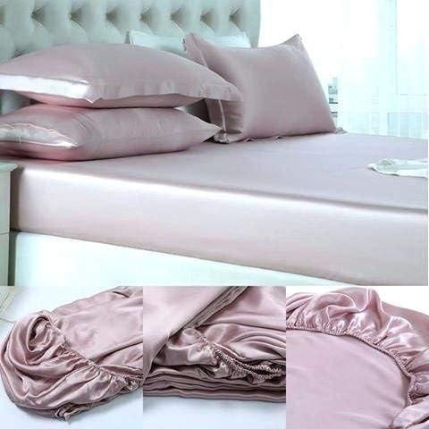 100% Pure Silk Satin Sheet 4pcs, Silk Fitted Sheet 15" Deep Pocket Mattress fit,Silk Flat Sheet&Silk Pillowcases Cool Soft Silk Sheets|Wrinkle Free Fade Resistant Twin XL Chocolate