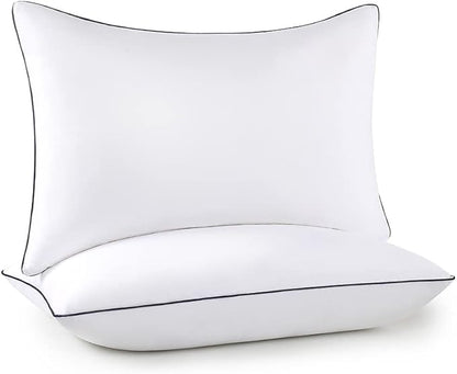 Bed Pillows 2 Pack - King Size Cooling Pillows for Sleeping Set of 2 for Side Back and Stomach Sleepers, Down Alternative Filling Luxury Soft Supportive Plush Pillows(White, King)