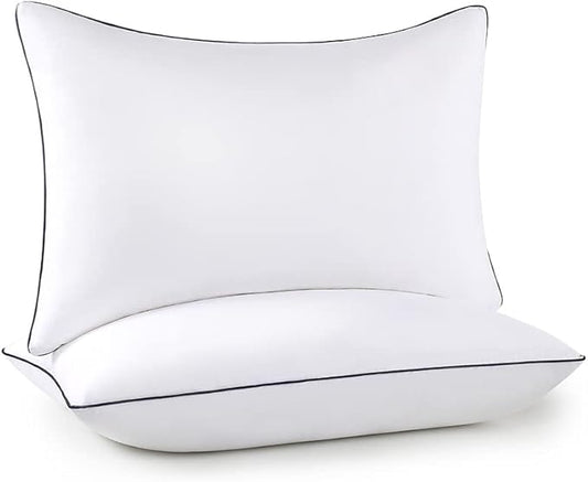 Bed Pillows 2 Pack - King Size Cooling Pillows for Sleeping Set of 2 for Side Back and Stomach Sleepers, Down Alternative Filling Luxury Soft Supportive Plush Pillows(White, King)