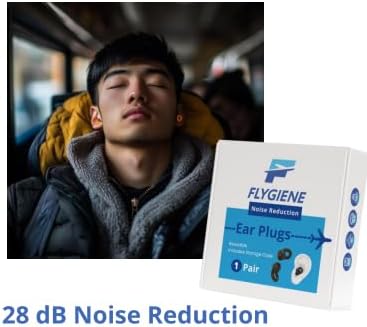 Ear Plugs for Sleep, Travel & Work – Ultra Soft Reusable Silicone Earplugs with Case – 28dB Noise Reduction – Black, 1 Pair