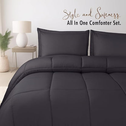 Utopia Bedding Queen Comforter Set - 3 Piece Grey Comforters Queen Size Bed Set - Down Alternative Duvet Insert Includes 1 All Season Comforter (88 x 88 in) and 2 Pillow Shams (20 x 26 in)