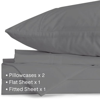 Jennifer Adams Eternal Sheet Set, 4-Piece Microfiber Sheets & Pillowcases - Ultra-Soft, Breathable and Wrinkle-Resistant (Graphite, Full)