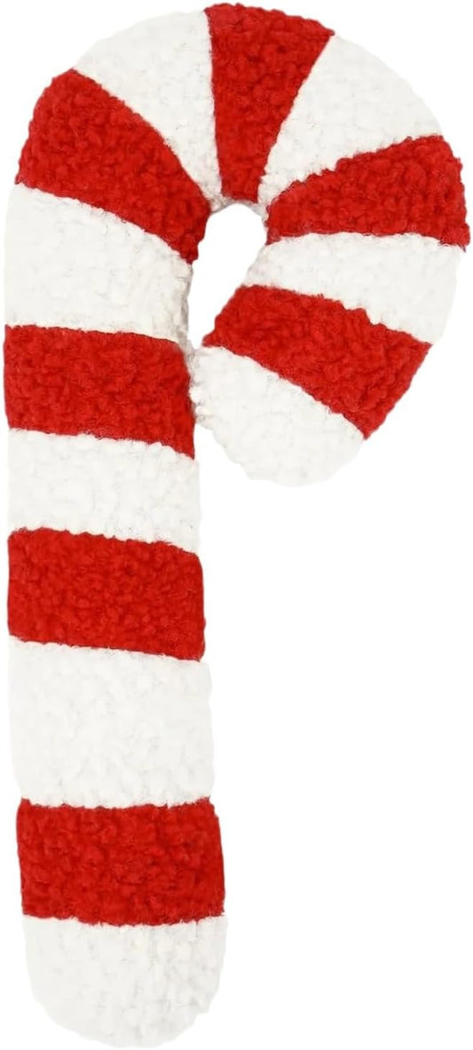 Christmas Candy Cane Pillow Red and White Plush Decorative Throw Pillow Soft Fabric Peppermint Shaped Cushion for Holiday Sofa Bedroom Christmas Decor (Cane)